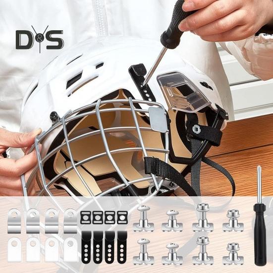 33 Buc. Kit Reparare Cască Hochei Piese de Schimb Cască Fotbal American Inclusiv Cleme J Cleme în Formă de R Cleme Vizieră Fotbal Garnituri de Cauciuc Șuruburi cu Piulițe