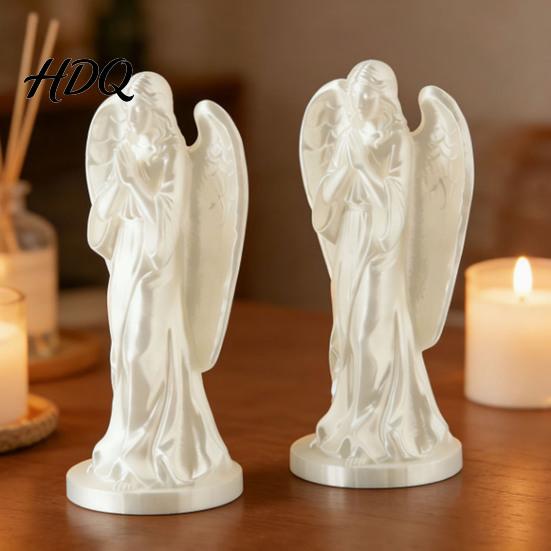 Vintage European Statue 3D Printed Angel Figurine Statue Desk Ornament with Flowing