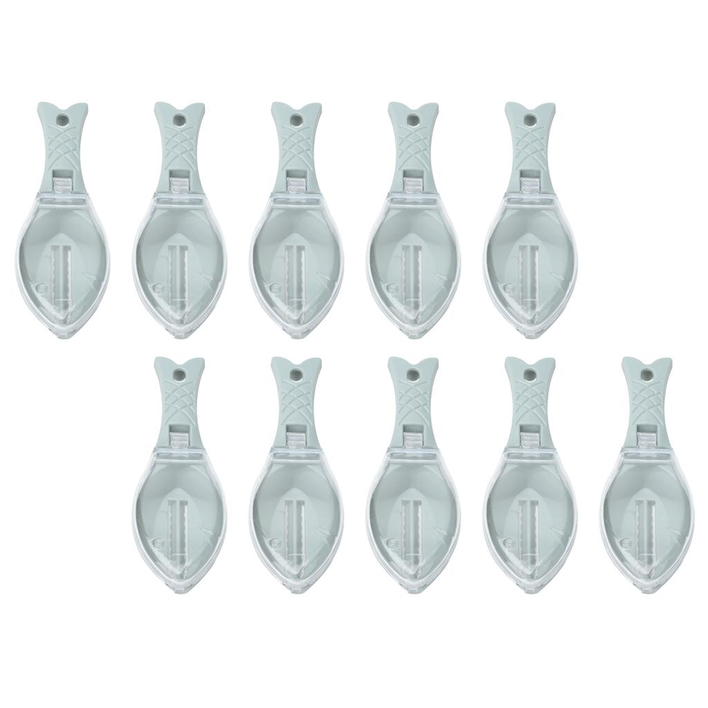 10Pcs Fish Scale Remover Portable Hand Held Hangable Compact Efficient Fish Scaler Brush for Kitchen Restaurant