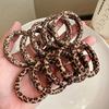 New Autumn Winter High Elasticity Seamless Leopard Print Hair Ties for Women, Durable Thick Hair Bands