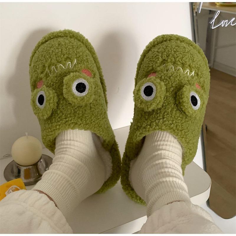 

Зимние приливные парные домашние забавные хлопковые тапочки для дома, теплые комнатные тапочки с закрытым носком, плюшевые туфли для мужчин и женщин 44-45
