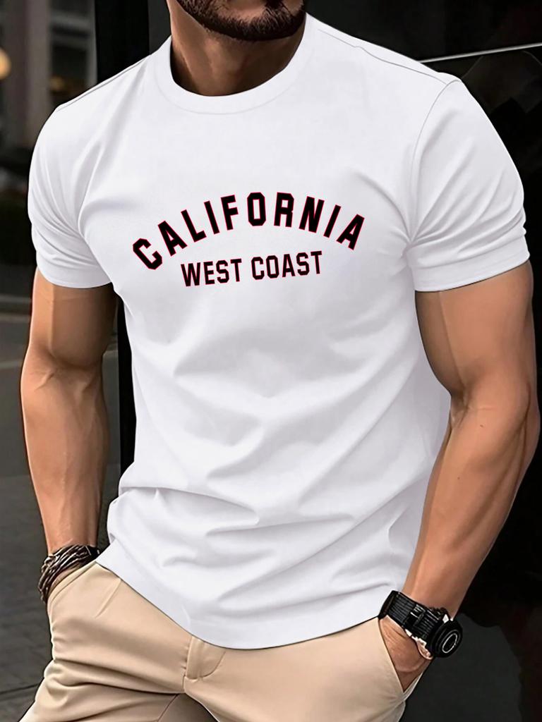 California Weat Coast Design T Shirts For Man Cotton Fashion TShirt Casual Loose ONeck Clothes Summer Retro Men Short Sleeve