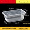 Rectangular 750/1000ml Disposable Transparent Plastic Takeout Meal Box