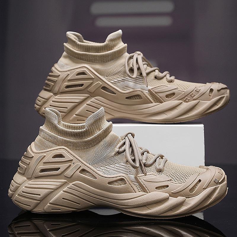 Casual socks shoes men's breathable fly-woven shoes student youth sports trendy shoes summer men's shoes