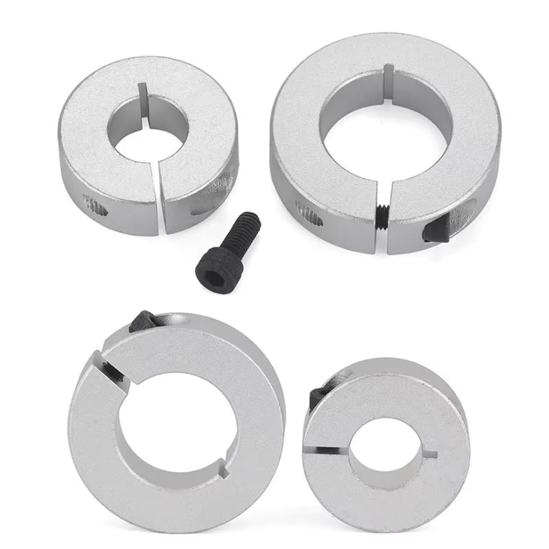2Pcs High Quality Smooth Body Aluminum Alloy Linear Motion Clamp Precision Split Shaft Collars With Screws