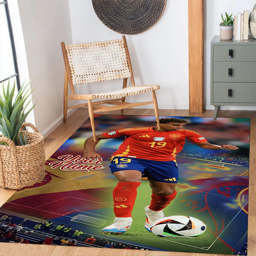 Lamin Yamal Customizable Name Area Rug Perfect For Entryway Balcony Hallway Outdoor Antislip Carpet Anime Office Decor Spiritual Gift