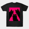 Men Black Print T-shirt Black Cats It'S Time To Wake Up No-Cut Transfer Paper Print Cotton Tshirt