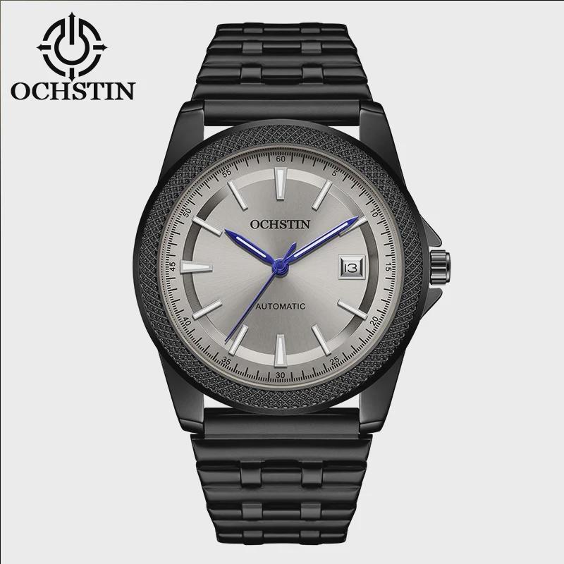 

Чоловічий розкішний автоматичний сталевий спортивний годинник багатофункціональний водонепроникний світяться модні механічні наручні годинники білий/чорний