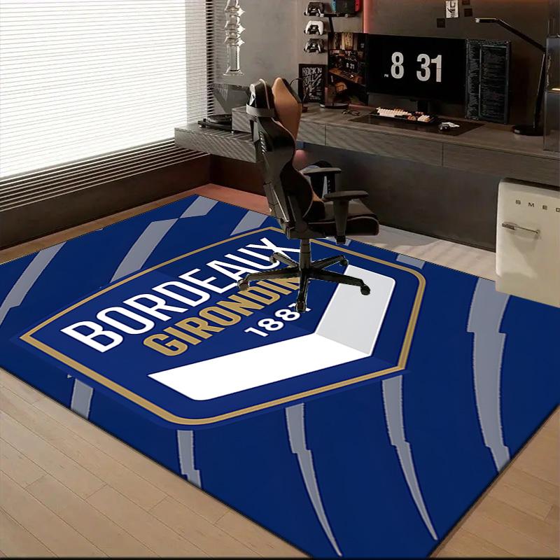Giron-de Football Crest Printed Office Carpet Chair Cushion Entryway Rug, Rugs for Living Room, Bedroom Christmas gifts