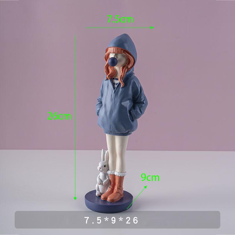 Nowoczesna żywica słodka dziewczyna balonowa statua akcesoria dom salon figurki pulpit dekoracja regał szafka rzeźba rzemiosło
