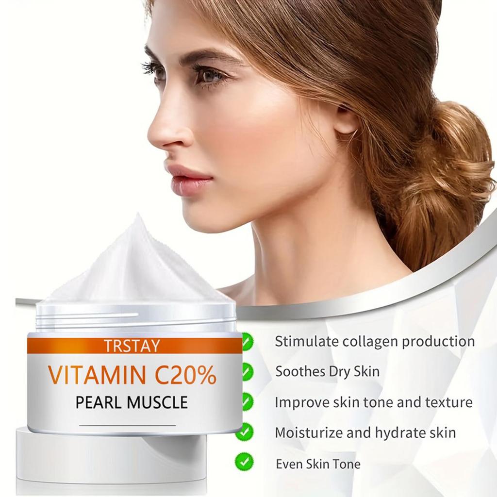 Krém na obličej s obsahem vitamínu C, antioxidant. Hydratační esenční krém proti stárnutí, rozjasnění a bělení