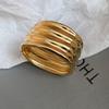 Europe American Style Zinc Zinc Alloy Wide Open Bangle Gold Silver Color Exaggerated Bracelet  Women