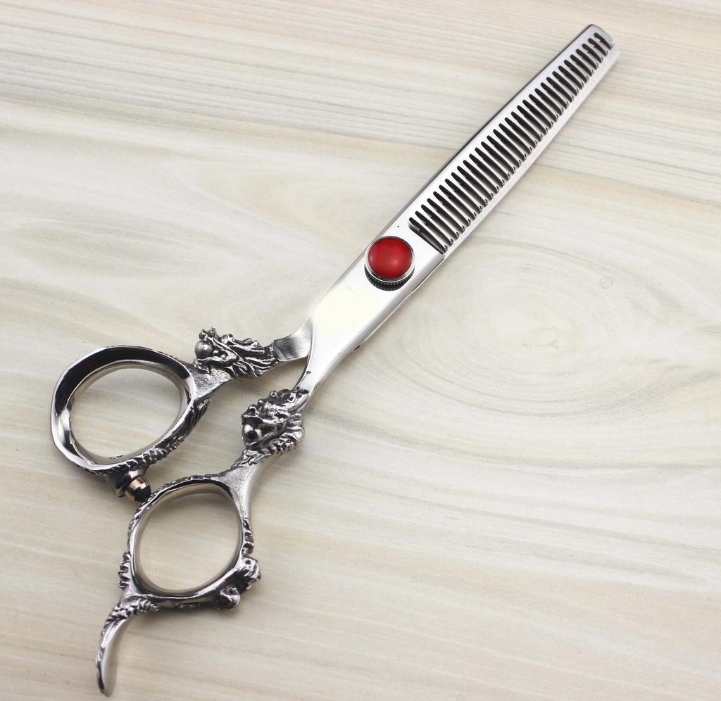 6.0-Inch Glossy Big Dragon Hairdressing Scissors - Straight & Thinning Shears for Barbers