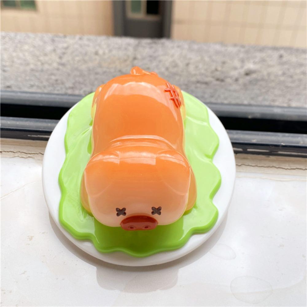 Pig Roast Duck Decoration PVC Color Changing Duck Figurine Uv Color Change Ornament  Desk Balcony