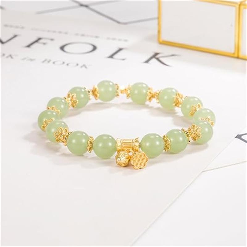 Přírodní bambusový korálkový náramek Čínský styl jadeitový náramek pro ženy Vynikající šťastný hotanský nefritový náramek