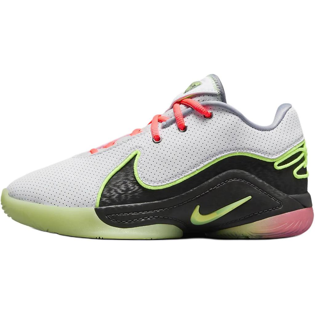Nike LeBron 22 Anti-Slip Wear-Resistant Low-Top Children's Basketball Shoes White Black Green Kids' Sneakers IB2741-100