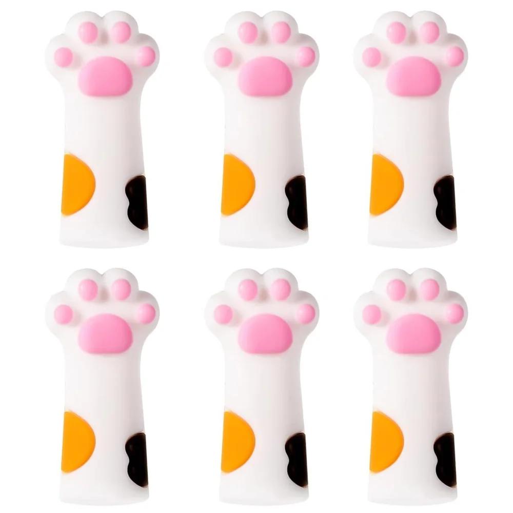 6 ks Roztomilé zarážky na pletací jehlice s kočičí tlapkou Chrániče špiček jehlic Silikonové zátky proti vypadávání DIY tkací nástroj Šicí příslušenství
