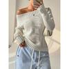 Autumn Knitted Sweater For Women Fashion Off Shoulder Long Sleeve Sweaters Women Winter Off Shoulder Knitwears