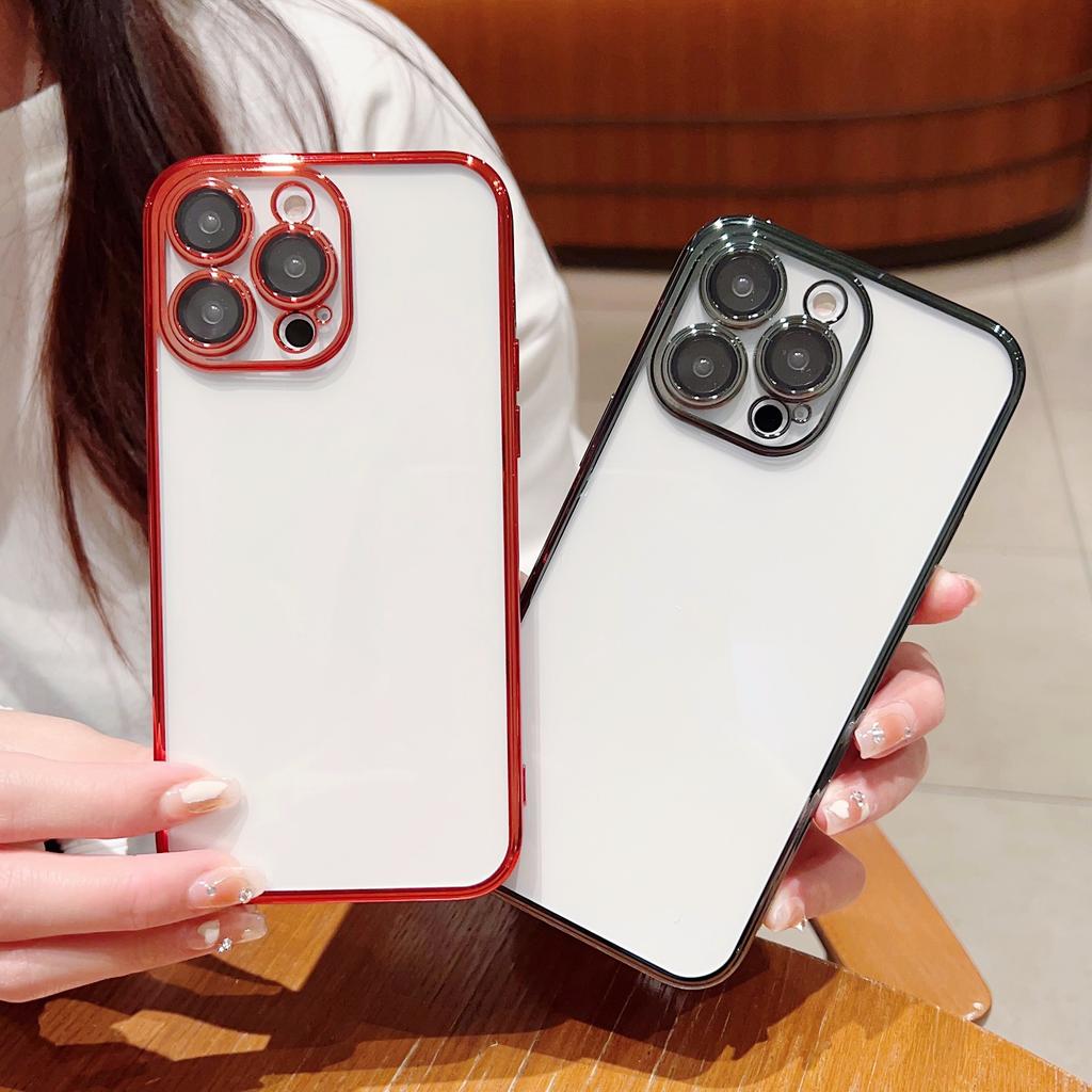 15 für Apple 14promax Galvanisierte Handyhülle Objektivfolie Staubdichtes Netz Integrierte Transparente Weichschale 13/12 Einfarbig 16