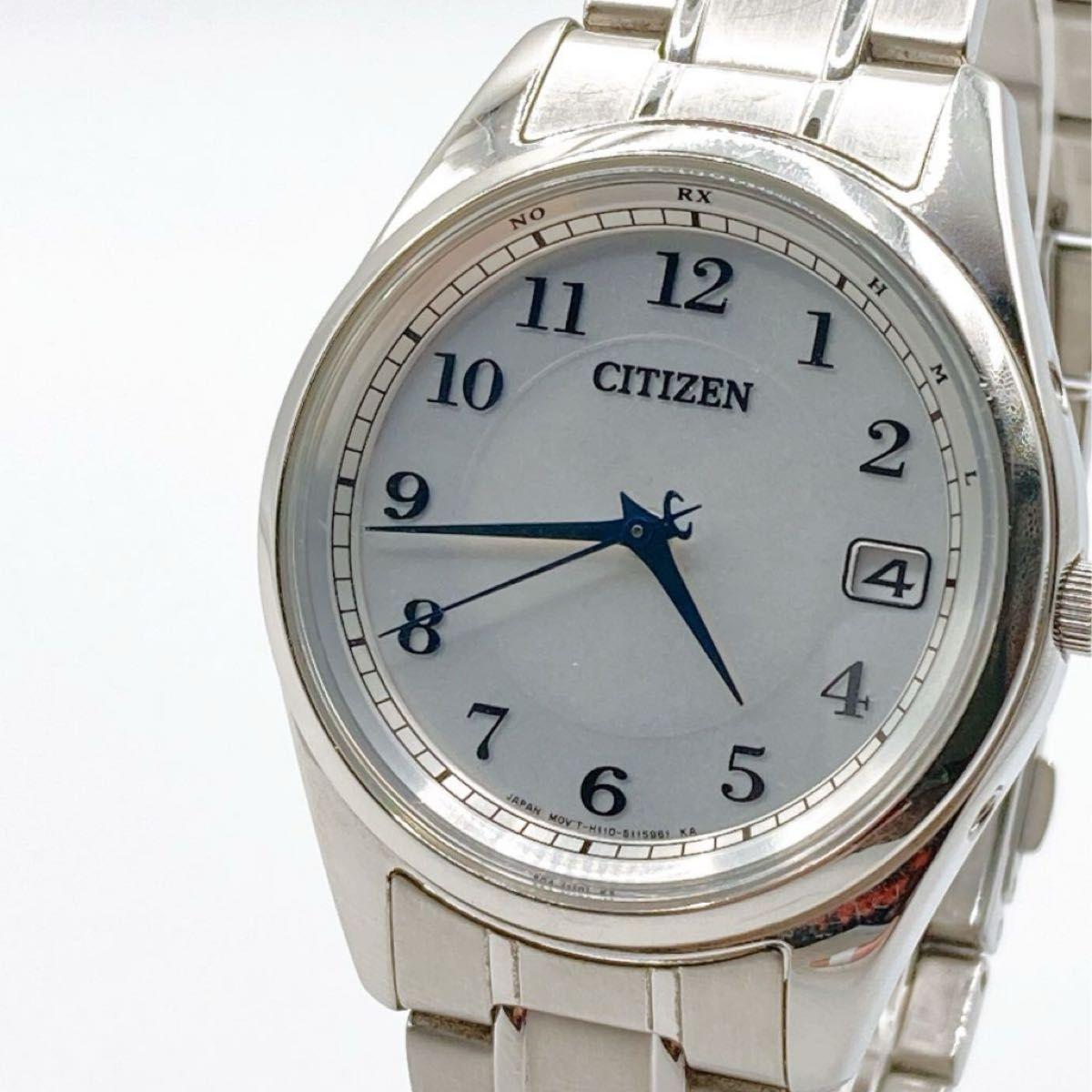 Used 385 CITIZEN Citizen men s watch radio solar blue needle current item