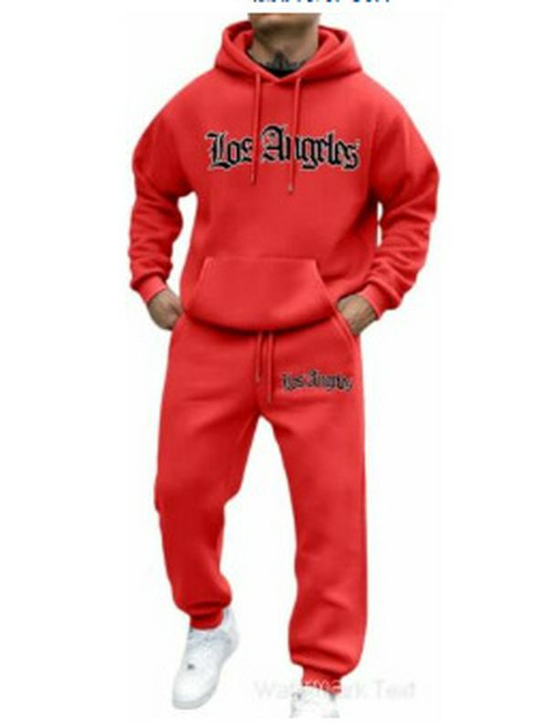 Trendy Hooded Letter Print Sweatshirt Set for Autumn/Winter