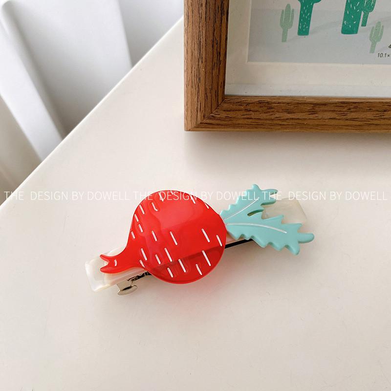 Cute Spring Themed Fruit Hair Clips For Girls With Colorful Acetate Designs Carrot8cm
