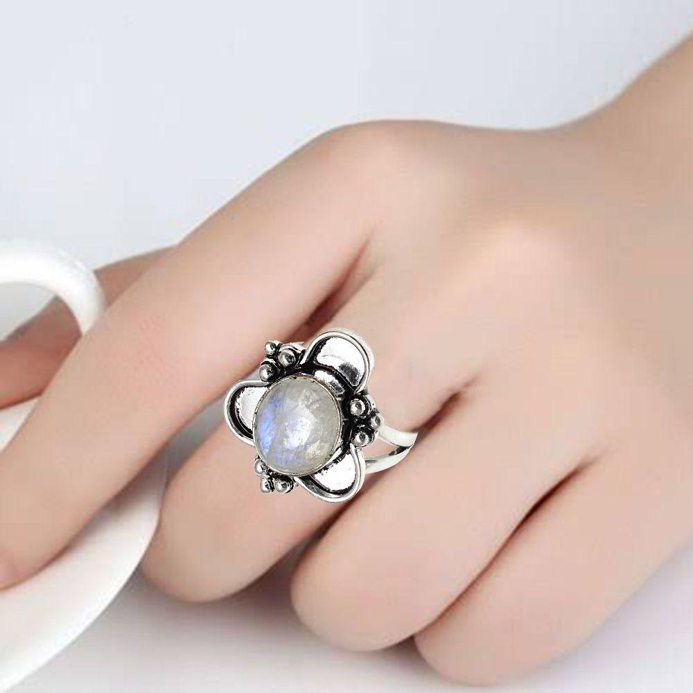 Moonstone Gemstone Handmade Silver Jewelry "8"