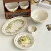 1PC Plates Bowls Tableware Sets New Ceramic Plates Afternoon Tea Desserts Dessert Plates Tableware Household Items