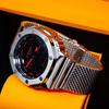 Used Brand new G-SHOCK custom watch Comes with regular GA2100k body Stainless silver bezel & shark mesh belt Heavy metal specifications