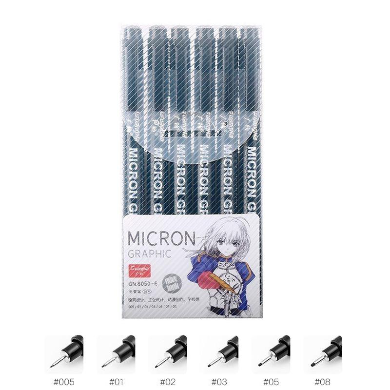 

Pigment Liner Micron Pen Kit Manga Markers Needle Pen Art Brush Hand-painted Hook Line Pens Sketch Fineliner Drawing Stationery