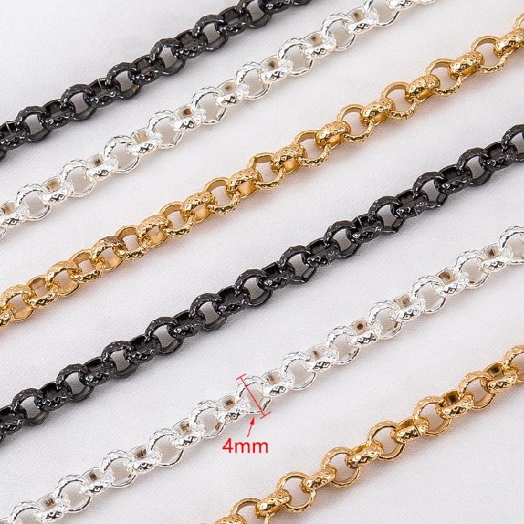 Classical Round O Shaped Copper Chain With Intricate Detailing For Handmade Necklace Bracelet Components