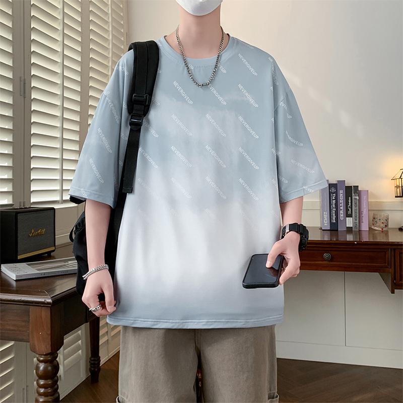 Loose Fit Short Sleeve T-shirt Upper Short Sleeve T-shirt Plus Size Short Sleeve T-shirt 2XL серый