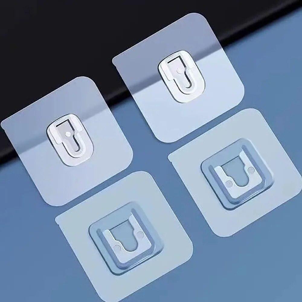 Ganci da parete con fibbia autoadesiva, ganci trasparenti, supporto a ventosa per cucina e bagno