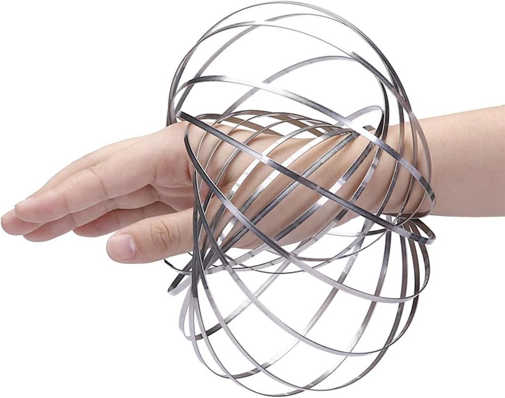 Spinner Ring Arm Magic Kinetic Spring 3D Bracelet Spring Fidget Ring Rainbow Interactive Spring Toy Gift for Adult Stress Relief