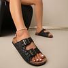 Sandali a ciabatta estivi da donna con suola spessa e fibbia a cinturino, Calzature casual da esterno per la spiaggia, Disponibili in taglie grandi.