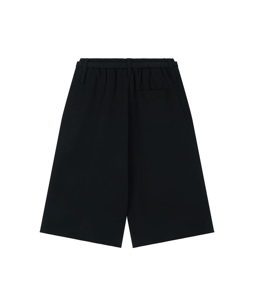 Lotaib Belted Point Bermuda Sweatpants - Black