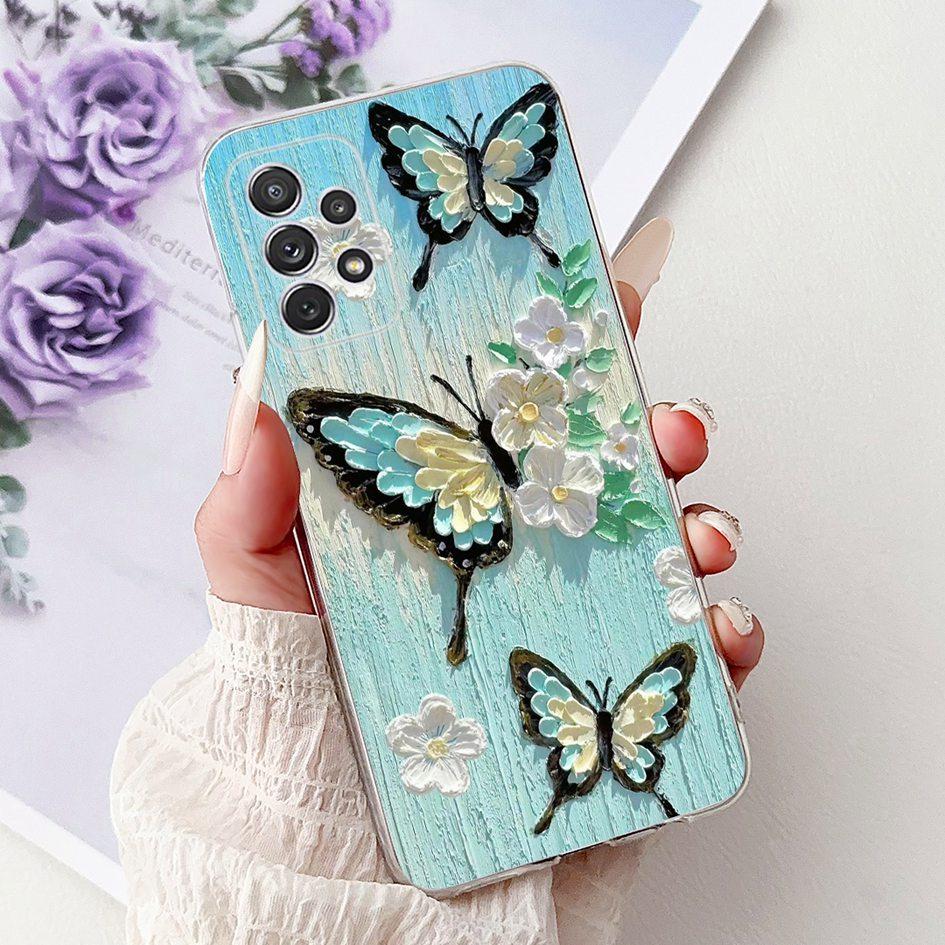 For Samsung Galaxy A52 Case SM-A525F Cover New Stylish Flower Butterfly Soft Silicone Phone Cases For Samsung A72 A52s 5G Fundas