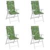 VidaXL Coussins de chaise à dossier haut 4 pcs modèle de feuille tissu 361266