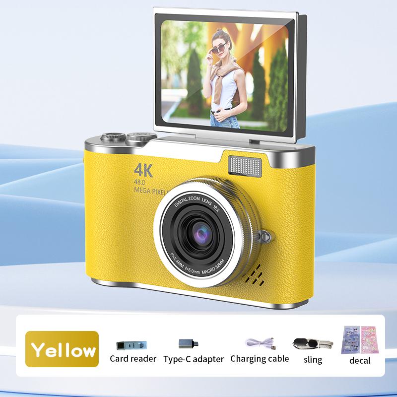 4K CCD 8X Digital Zoom Digital Camera for Student 48MP Compact Digital Photography Camera 180 Flip Screen Camera for Beginner