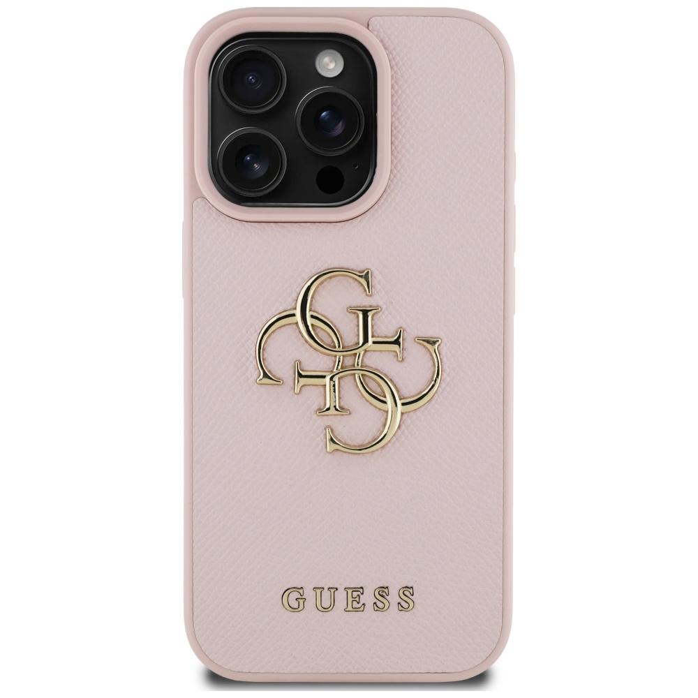 Etui Guess Grained Big 4G Logo Small     Classic Logo Do Iphone 16 Pro Max Różowy