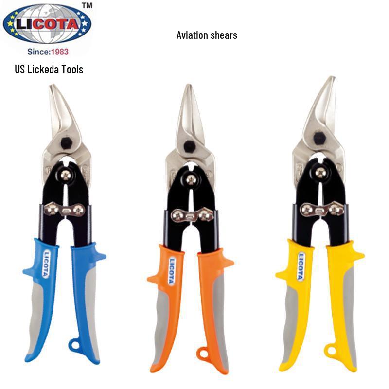 LICOTA European Style Aviation Shears Tin Snips AKD-30001~30005, Industrial Grade, USA. AKD-30001 (Left Elbow 250mm)