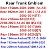 Audi 4Ring ABS Car Hood Front Bonnet Grill Rear Trunk Emblem Black/Silver Logo Badge Sticker For  A3 A4 A5 A6 A7 Q2 Q3 Q5 Q8 TT
