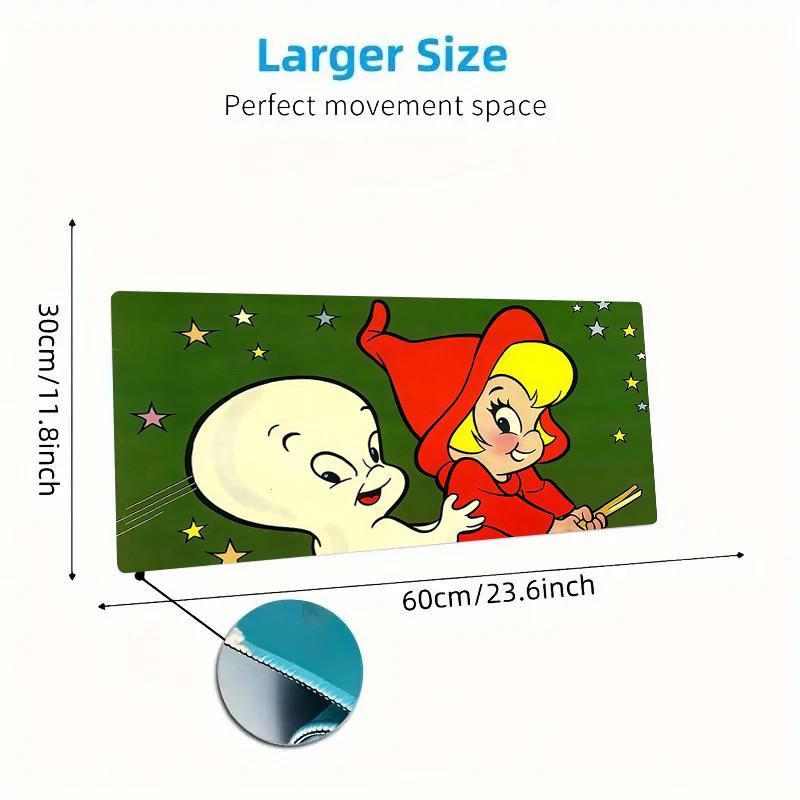 Casper Print Cushion Non-slip Laptop Tablet Big Mousepad XXL Mat Mini PC Playmat With Lock edge