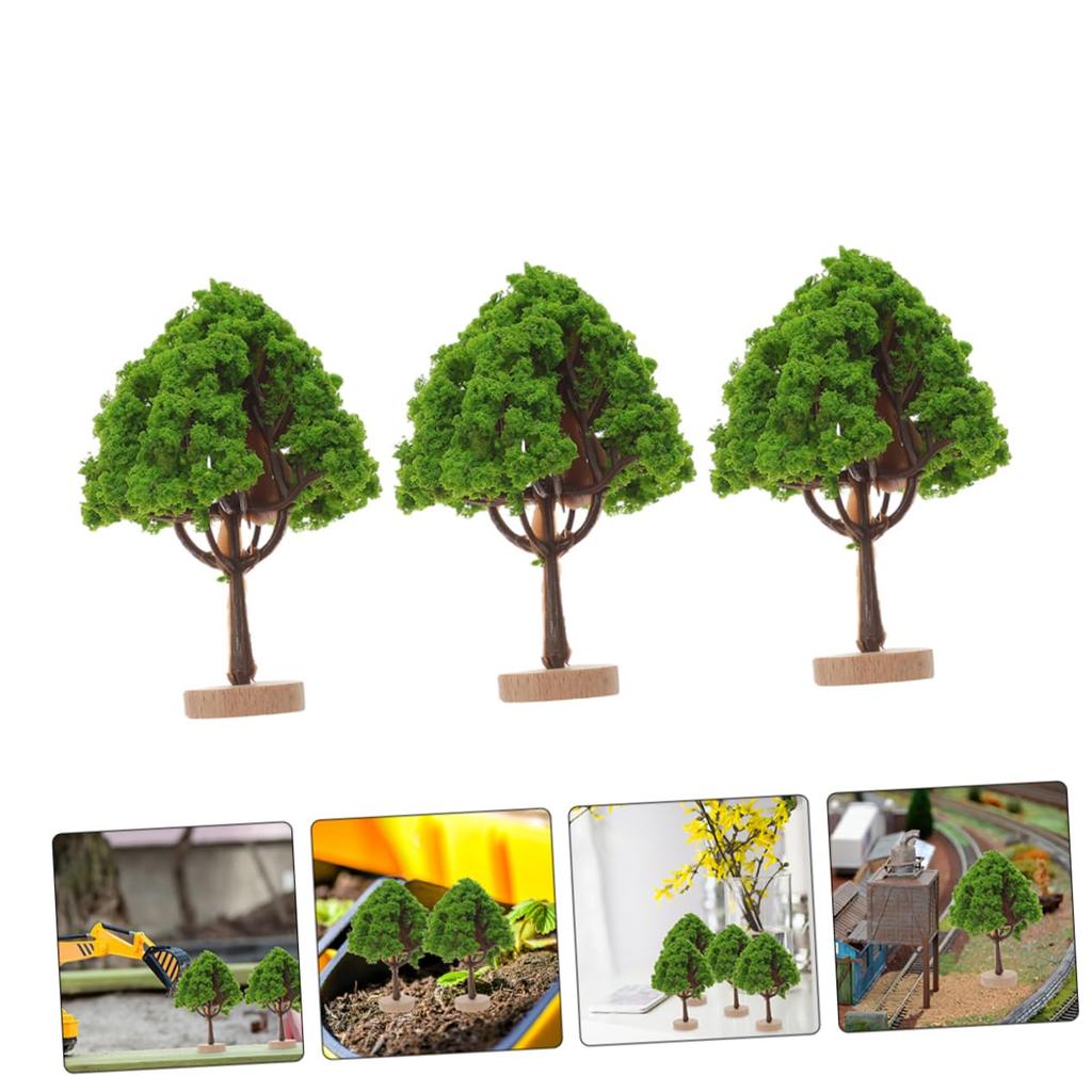 minkissy Miniature Model Tree Durable Artificial Plastic Road Trees for Architectural and Micro Trees 5-Piece Set, Dioramas, Models, Crafts,