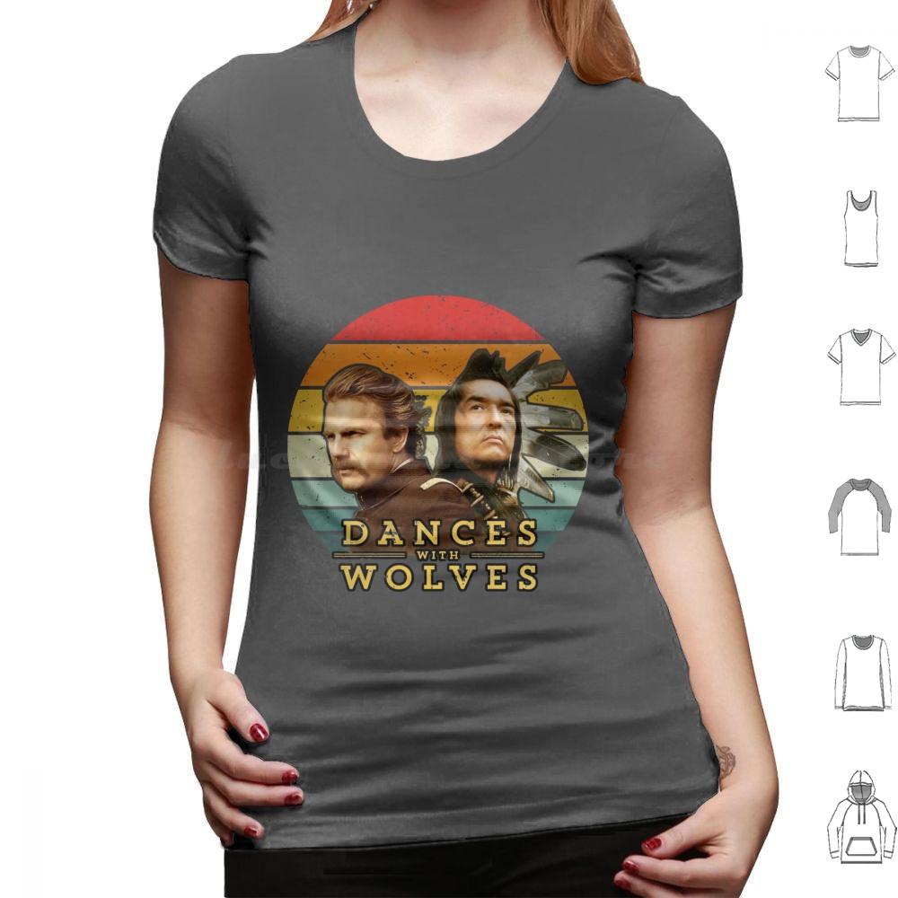 Dances With Wolves T Shirt Big Size 100 Cotton Dances With Wolves Man Movie Animals Nature Dances Moon Music Retro Western