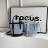 Popular Contrasting Color Bucket Bag Women's New Small Bag Fashionable Portable Shoulder Bag Textured Messenger Bag