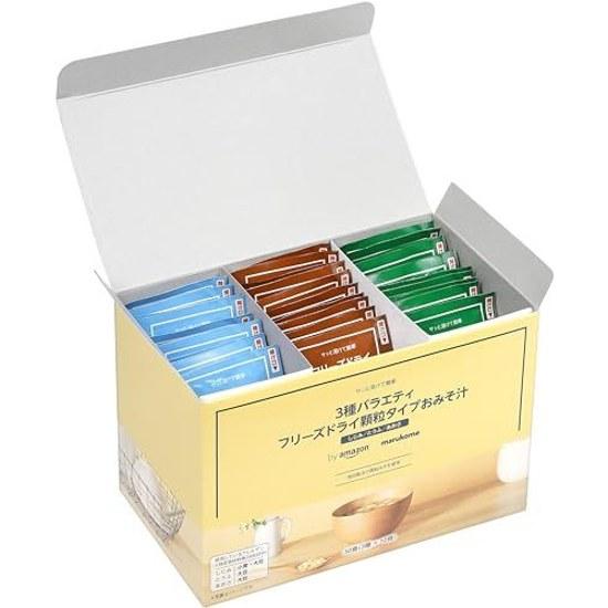 Marukome Freeze-Dried Miso Soup 30 servings (3 types 10 servings) Shijimi Tofu Aosa Granule type