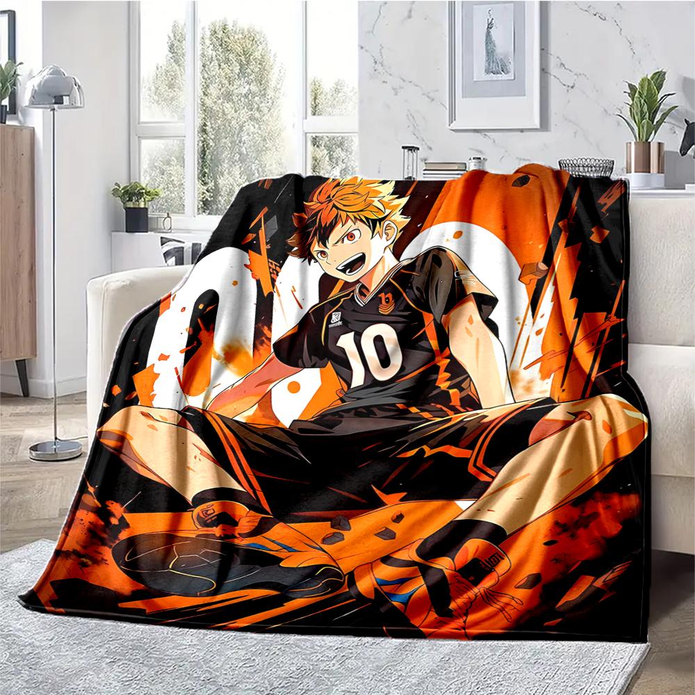 Haikyu Theme Printed Blanket - Perfect for Couch, Bed, Travel & Outdoor Use | Machine Washable, Cozy & Durable.