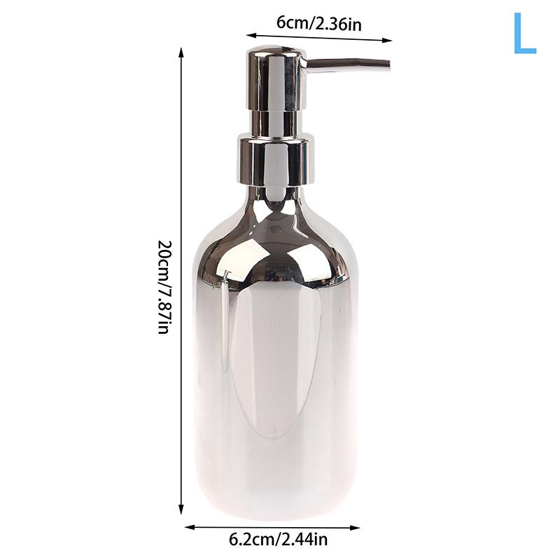 300/500Ml Silver Plating Soap Dispenser Bottle Empty Hand Press Refillable Lotion Bathroom Shampoo Shower Gel Container Accessor