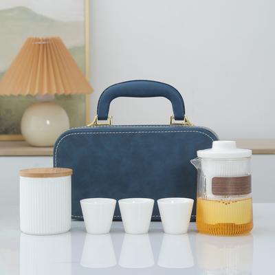 Keramik Kuaike Tasse Ein Topf Drei Tassen Tragbare Tasche Glas Reise Kung Fu Teegeschirr Outdoor Camping Geschenke